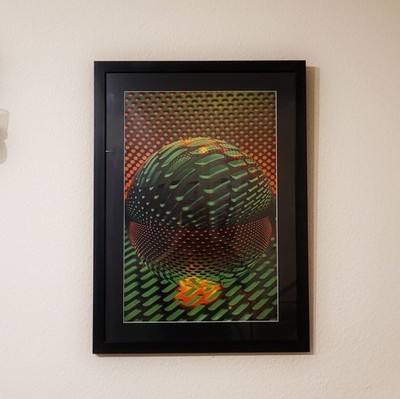 Modern Art Glaskugelfotografie Keine AI Art . Schwarzer Holzrahmen