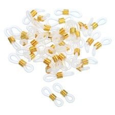 40Pcs White Gold Eyeglass Chain Connector Craft Silicone Chain End Loop