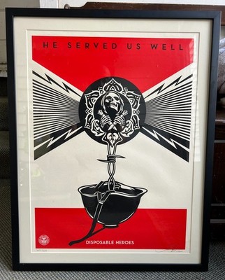 SHEPARD FAIREY | DISPOSABLE HEROES METALLICA | S&N 249/250 | UV FRAMED