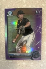 2022 Bowman Draft - Chrome Karson Milbrandt #BDC-87 Purple Refractor /250 (RC)