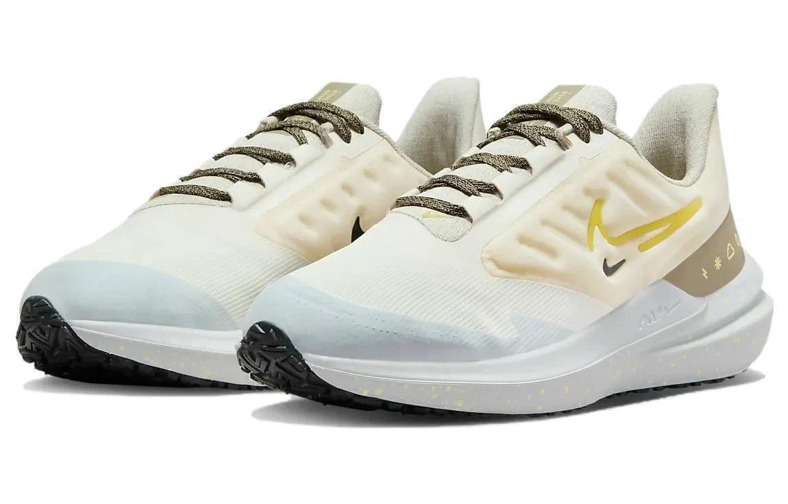 Nike Air Winflo 9 Shield Running White Olive Sneakers DM1104-100 Womens Size