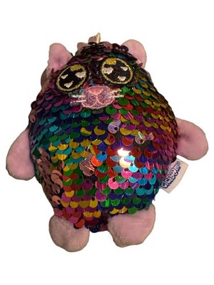 CICABOOM Katze Kuscheltier Plüsch Pailletten Glitzer Mehrfarbig 10cm