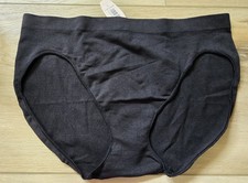 NWT Vintage Victoria's Secret Black Nylon Seamless High-Leg Brief Panties S