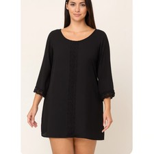 ASTR the label blouse too  black crochet middle and 3/4 sleeves above the knee