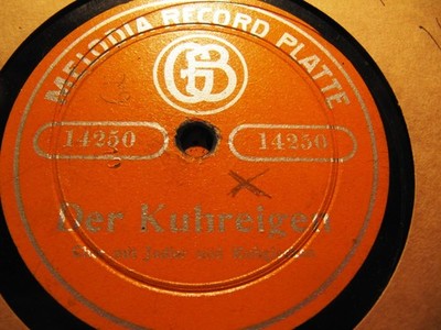 1913 SWISS Yodel Cow Bells DER KUHREIGEN/ Dirnd'l wie ist mir MELODIA RECORD