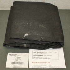 DAMAGED - Westward Welding Blanket 22RN89, 8 ft x 8 ft, Black Acrylic Fiberglass