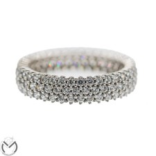 Anello veretta in oro bianco 18 Kt 750 zirconi -148/VE- (Copia)