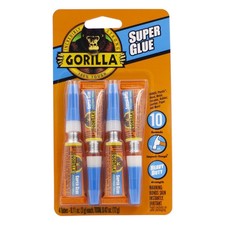 Gorilla Super Glue, Clear Glue, Four 3 Gram Tubes Pack of 1 - All Purpose