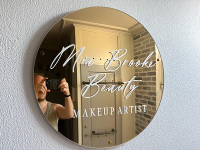 Custom Acrylic LED Logo Sign   Gold 3D Backlit Wall Décor for Salon Business