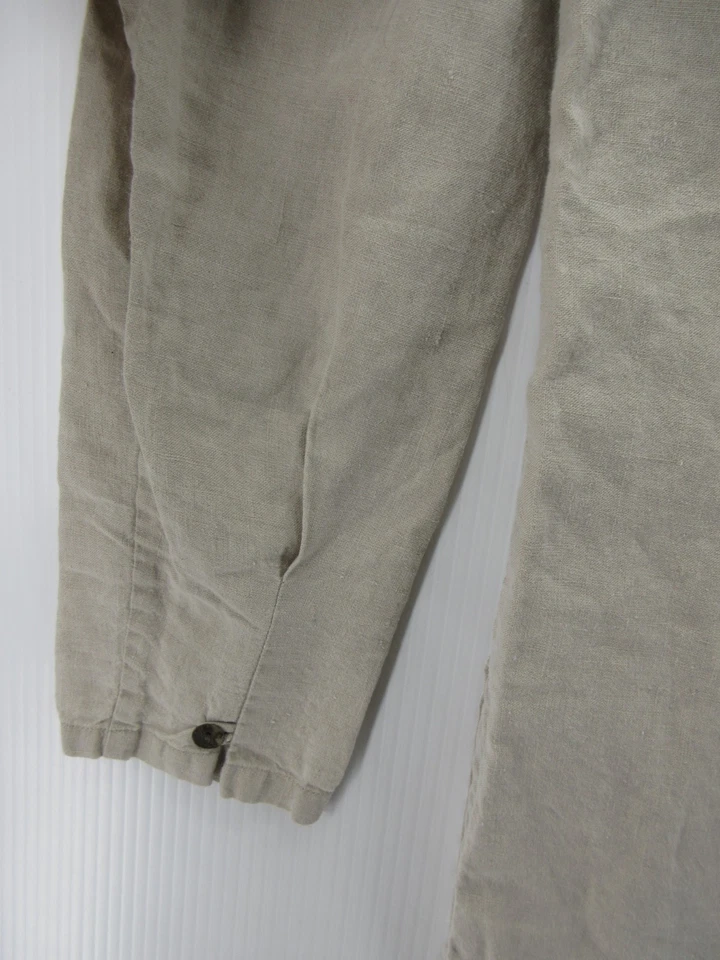 ВИНТАЖНЫЙ Valerie Stevens верхний женщин средний миниатюрных бежевый льняной блузка Lagenlook - Изображение 3 из 4