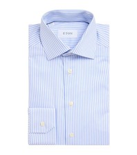 Men Eton Shirt Striped Signature Twill Single Cuff Slim Fit Size 38 15