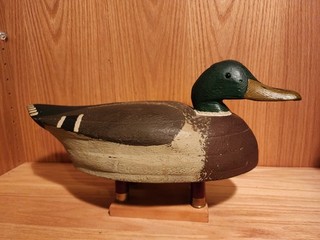 Very Cool Old Hollow Horizontally Laminated Original Mallard Wood Duck Decoy MN