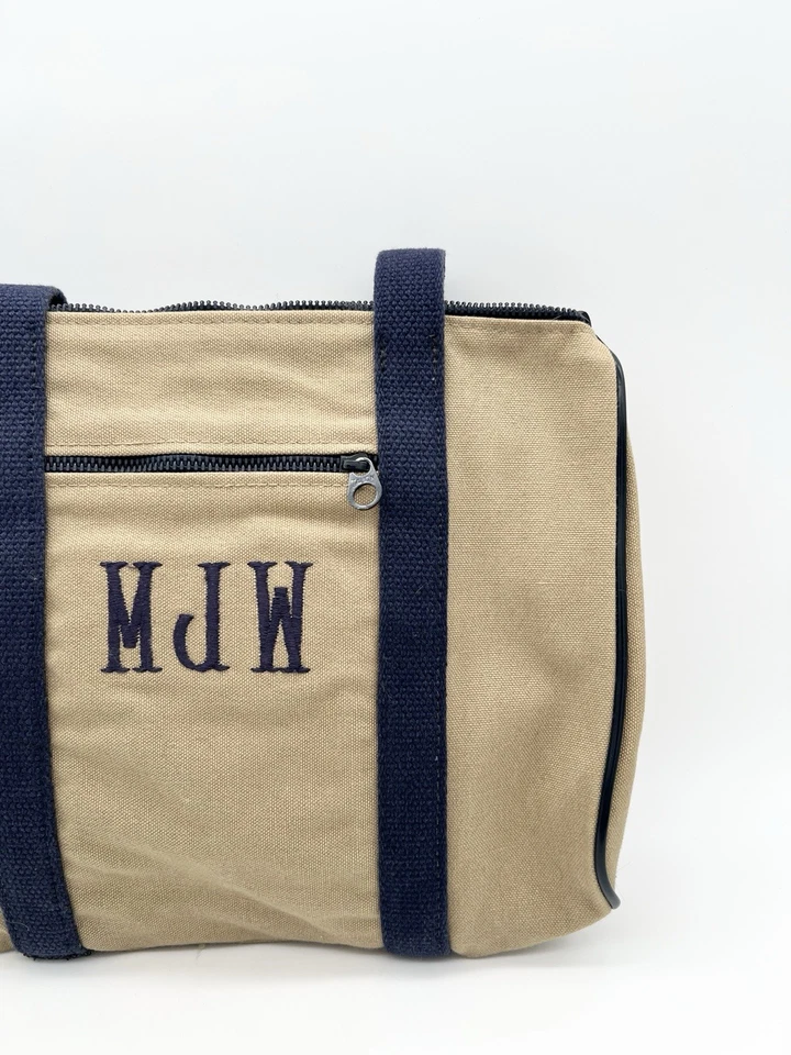 Bolso de Mano Vintage Años 80 Yachtware Research Lona Garra Cremallera Azul Marino EE. UU. Foto 3 de 4