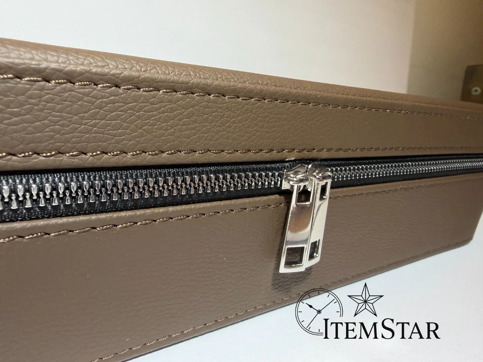 Роскошный кожаный чехол с 12 слотами — серо-коричневый органайзер для хранения в путешествиях - Изображение 4 из 4