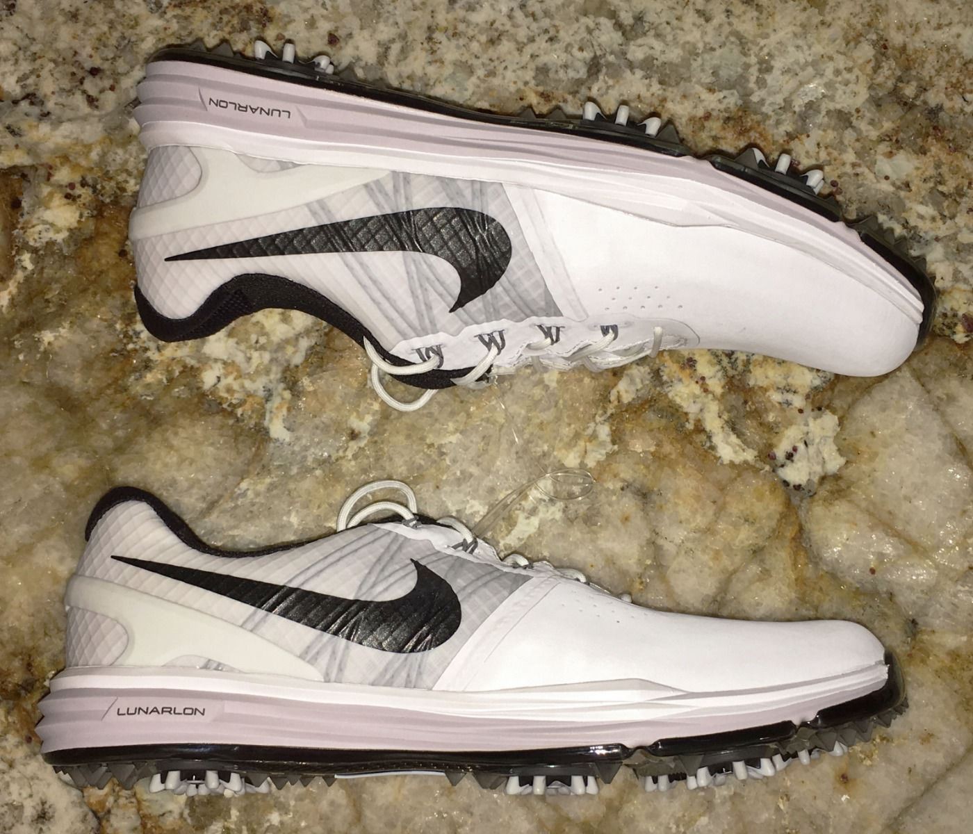 NIKE Lunar Control 3 White Black Grey Waterproof Golf Shoes Cleats NEW Mens Sz 8 thumbnail 2