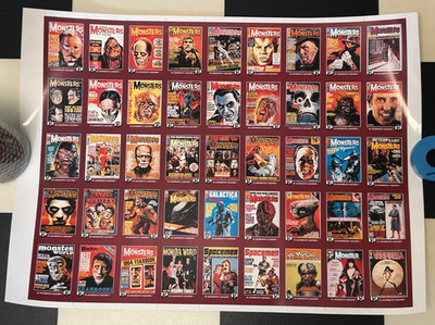 1992 Uncut Printer Proof Sheet of Ackermonster's Classicards Gum FAMOUS MONSTERS