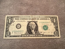 1963B Joseph Barr “Full house” Poker Bill Note Fancy Serial Number One Dollar