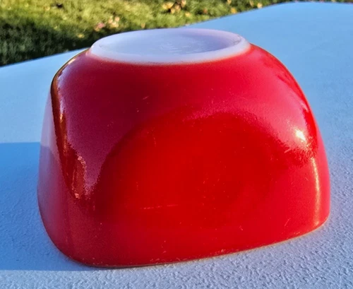 Vintage Pyrex Deep Red 407 Ramekin 7 oz Glass Small Bowl Dish USA