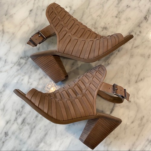 Jessica Simpson Damen Slingback gewebt taupe zehenfrei Blockabsatz Größe 9,5 - Bild 4 von 8