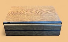 Vintage VHS Tape Holder - 2 Drawer Storage Case Faux Wood Holds 20 - Great Cond.