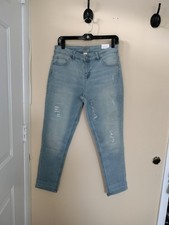 NWT Justice Girlfriend Light Wash 16 Plus Stretch Distressed Girl Denim Jeans