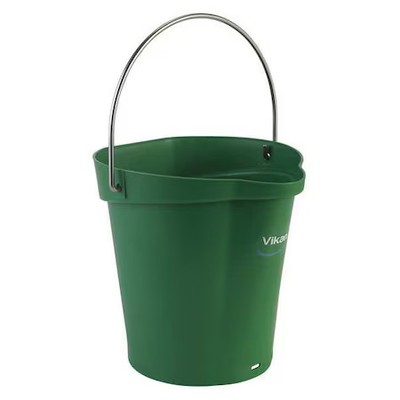 Vikan 56882 1 1/2 Gal Round Bucket, 9 19/32 In Dia, Green,