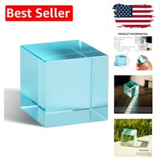 K9 Crystal Optical Glass Prism Cube Paperweight Ornament Art Glass Figurine T...