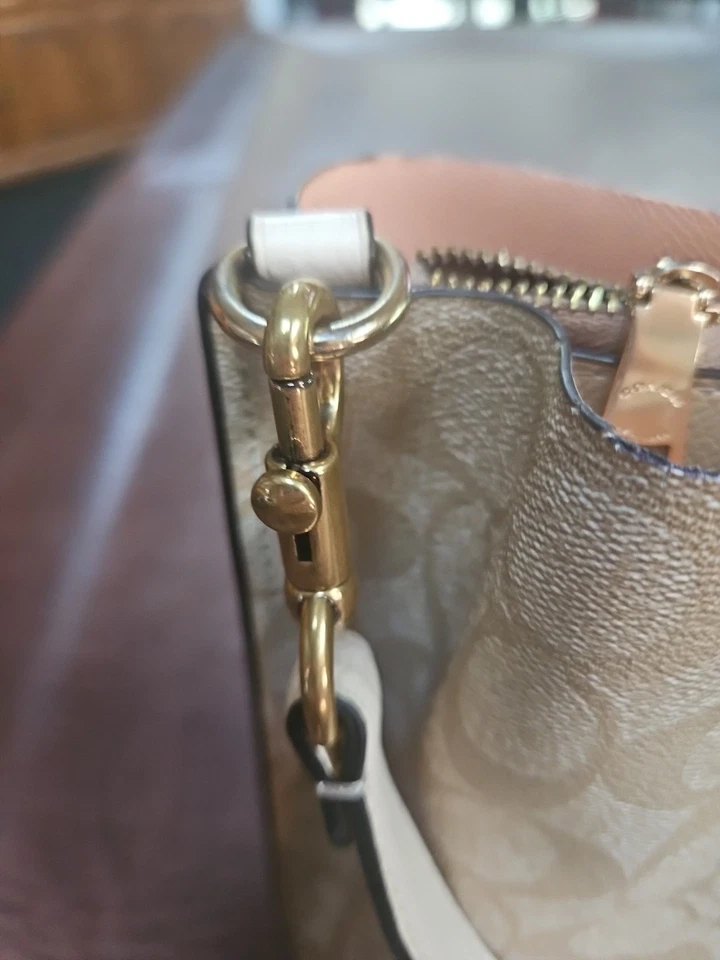 Coach CA561 LG Mollie Bucket Bag Signature Canvas Khaki Chalk No Crossbody Strap - Image 3 of 4