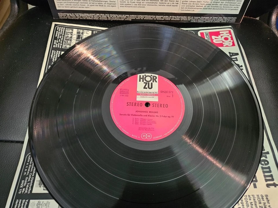 Du Pre Cello Barenboim Piano Brahms Cello Sonata No. 2 Electrola Hör Zu ED 1 - Bild 4 von 4