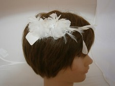 Wedding Hair Accessory Hairpiece Feather Fascinator Crystals Beads Comb Chic NWT