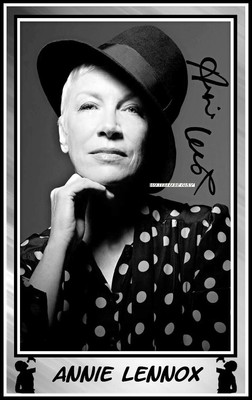 Annie Lennox, signiert, Baumwoll Leinwand Bild Set auf einem Hintergrund - Lim/iEdit (AL-6)