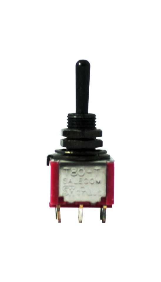 Switch Mini Toggle ON OFF ON Black with Black Knob 081382BK - Image 2 of 4