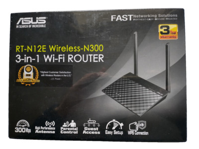 ASUS RT-N12E Wireless-N300 3-in-1 WLAN Router AP Repeater OVP & versiegelt NEU