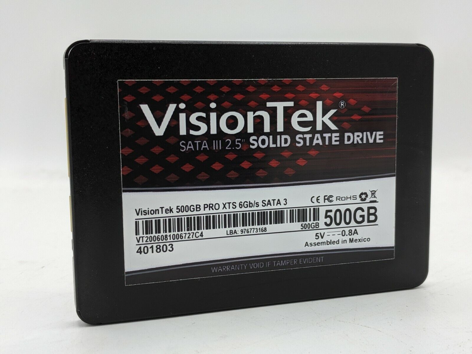 VisionTek 500GB PRO XTS 6GB/S 2.5 SATA  *TESTED & WORKING* NC