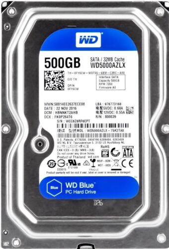 Disk Dell 0FY6CW FY6CW WD5000AZLX 500GB 7200U/Min 32MB Cache SATA III 3.5 " - Zdjęcie 1 z 3