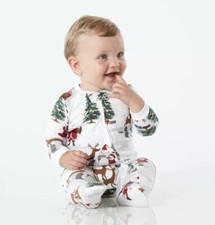 Pottery Barn Kids Holiday Santa Baby Sleeper Nursery Pajama Infants 0-3 Months