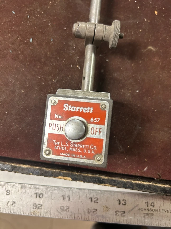 HERRAMIENTA DE MAQUINISTA TpCb a LATHE MILL Starrett Indicador Magnético Medidor Soporte 657 Foto 2 de 4
