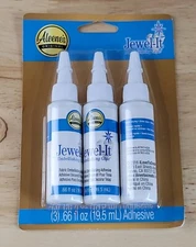 Aleene's JEWEL IT EMBELLISHING GLUE Pack of 3 .66 Fl Oz Bottles
