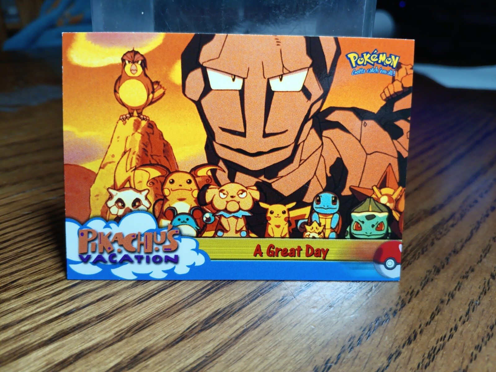 A Great Day 58 Pikachu's Vacation Pokemon Card Series 1 Topps Blue Label Vintage