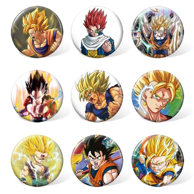 Dragon Ball Z Super Saiyan Plastic Pins Set Of 9 EBay