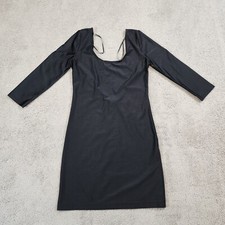 Forever21 3/4 Sleeve Scoop Neck Mini Dress Shiny Large