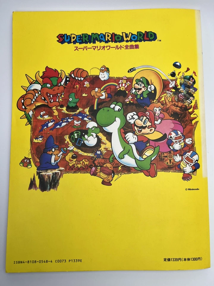 Nintendo Super Mario World Todas las Musicas Hoja BGM Libro de Partituras Piano De Colección Raro Foto 4 de 4