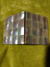 Vintage Mother of Pearl MOP Loose Powder Vanity Compact Double-sided