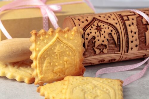 Nativity Embossed rolling pin Springerle cookie Mold Press Clay Pottery Stamps - Picture 4 of 18