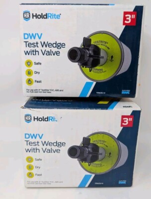Lot Of 2 - HoldRite TestRite 3'' in. DWV Test Wedge with Valve - TRW3V-H