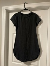T Shirt Dress Grey Mini Dress Charcoal Casual Womens Fashion Nova Size Small