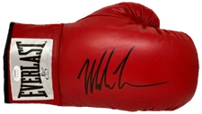 Mike Tyson Signed Right Red Leather Boxing Glove JSA and Mike Tyson Hologram