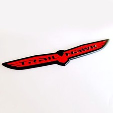 1x OEM 8.5" Big Trailhawk Black Emblem Badge for Trail Wing Trail hawk Red