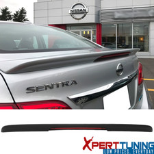 Fits 13-19 Nissan Sentra Oe Style Matte Black Trunk Spoiler W Led Brake Light