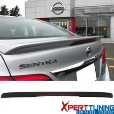 Fits 13-19 Nissan Sentra OE Style Matte Black Trunk Spoiler w/ LED Brake Light